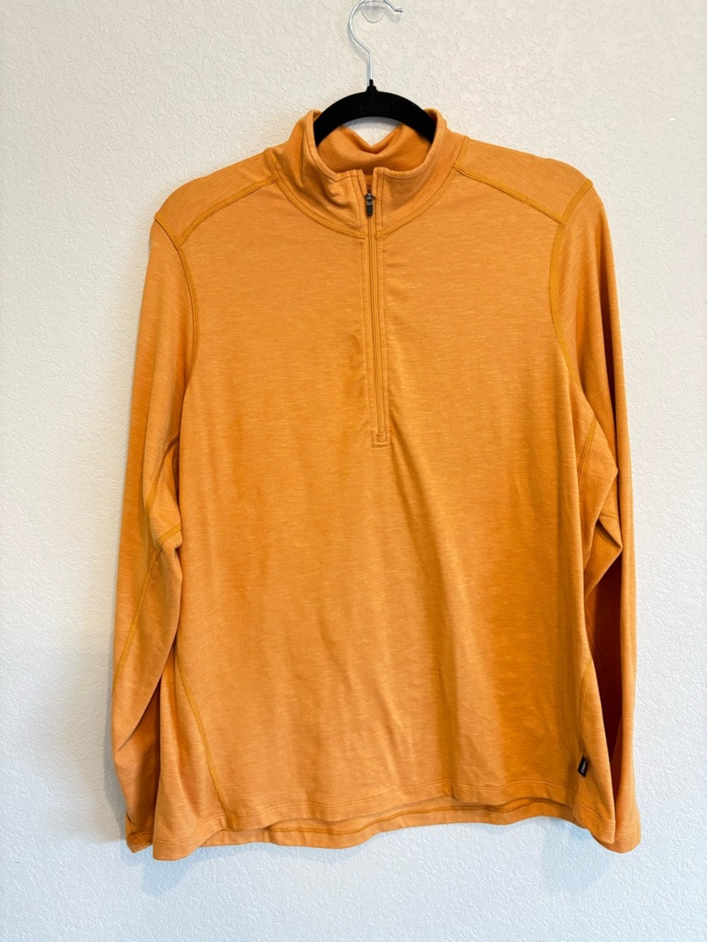 REI Co-op Men’s 1X Orange Quarter Zip Pullover Thumbholes Hiking Athletic - Picture 3 of 9